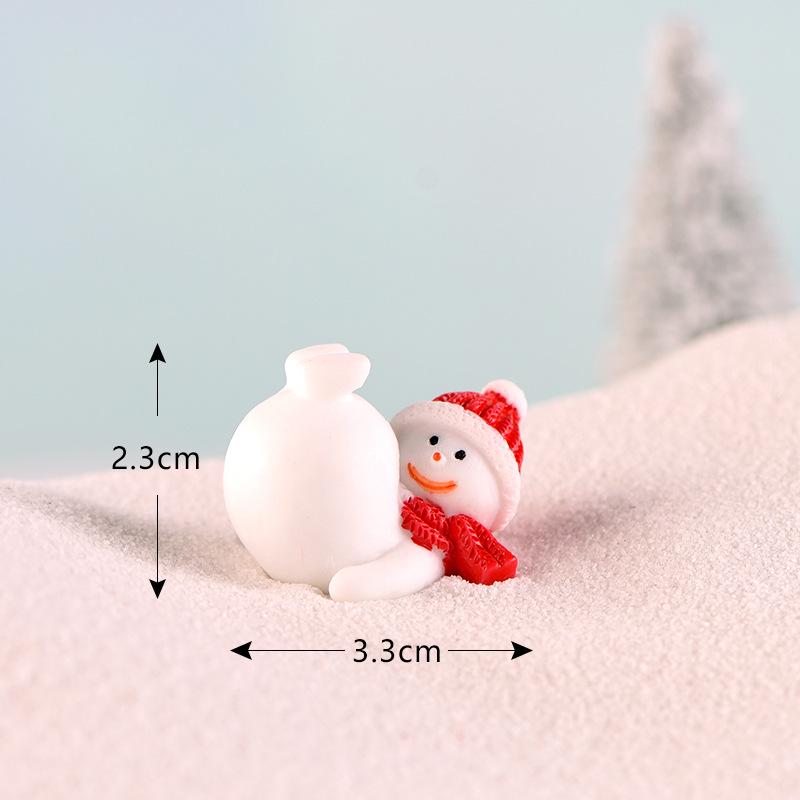 Christmas Tree Santa Claus Snowman Ornaments Miniature Garden Decor Figurines