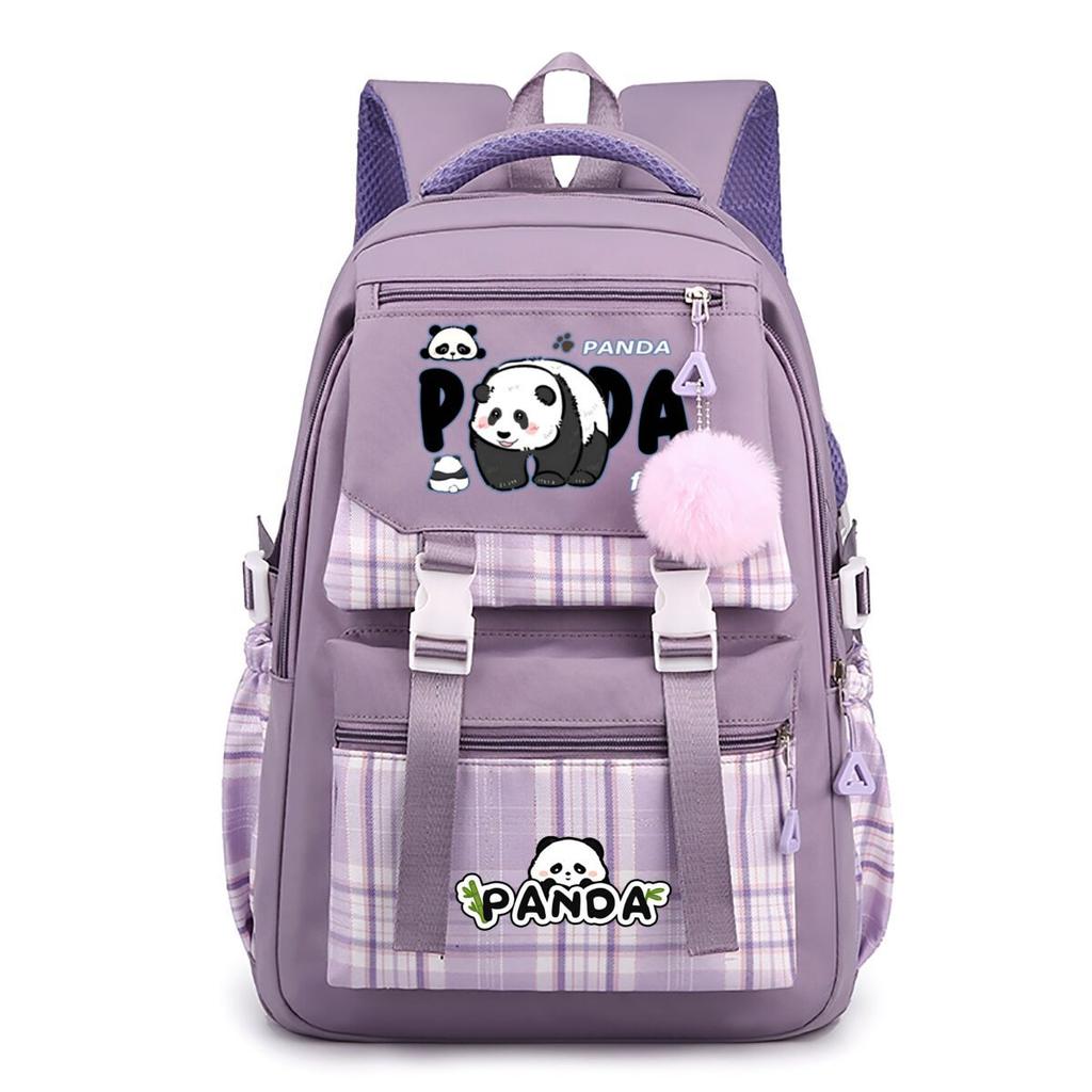 Panda Huahua schoolbag cute high-value junior high school students grades 3-6 cross-border large-capacity burden reduction backpack