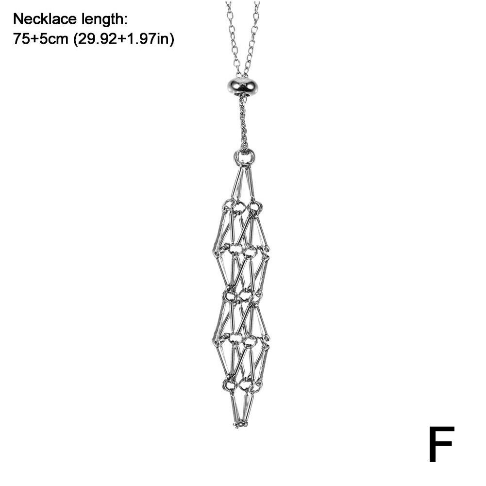 Net Metal Necklace Crystal Holder Cage Necklace Crystal Style Men Holder For Punk For Stones Pa K1T2