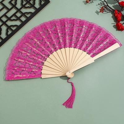 Vintage Hollowed-Out Fan Lightweight Antiquity Folding Fans Lace Trim Folding Fan  Photography