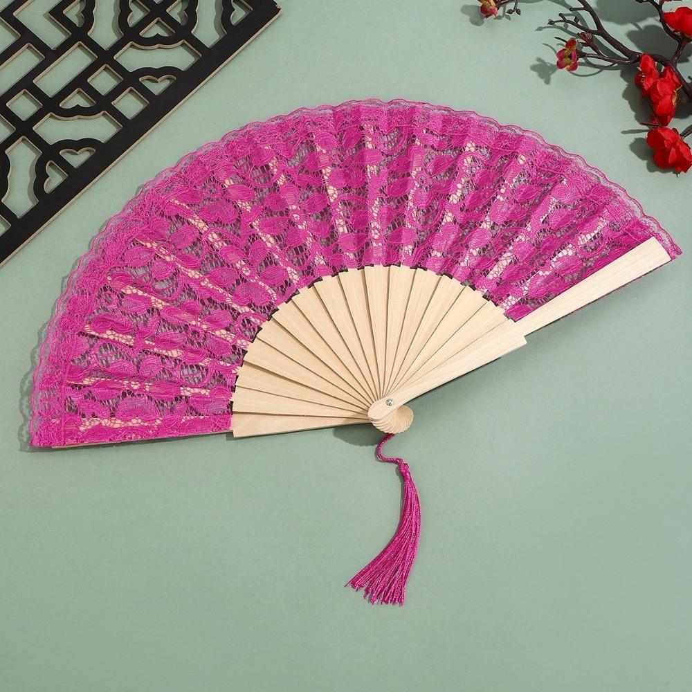 Handheld Lace Trim Folding Fan Vintage Antiquity Folding Fans Elegant Classic Fan Photography