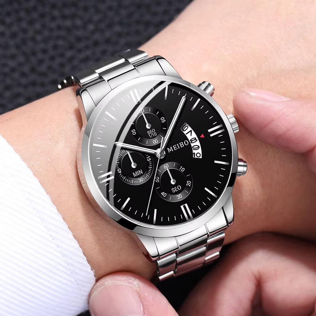 3PCS/Set Luxury Men Business Watches Fashion Calendar Quartz Watch Reloj Hombre