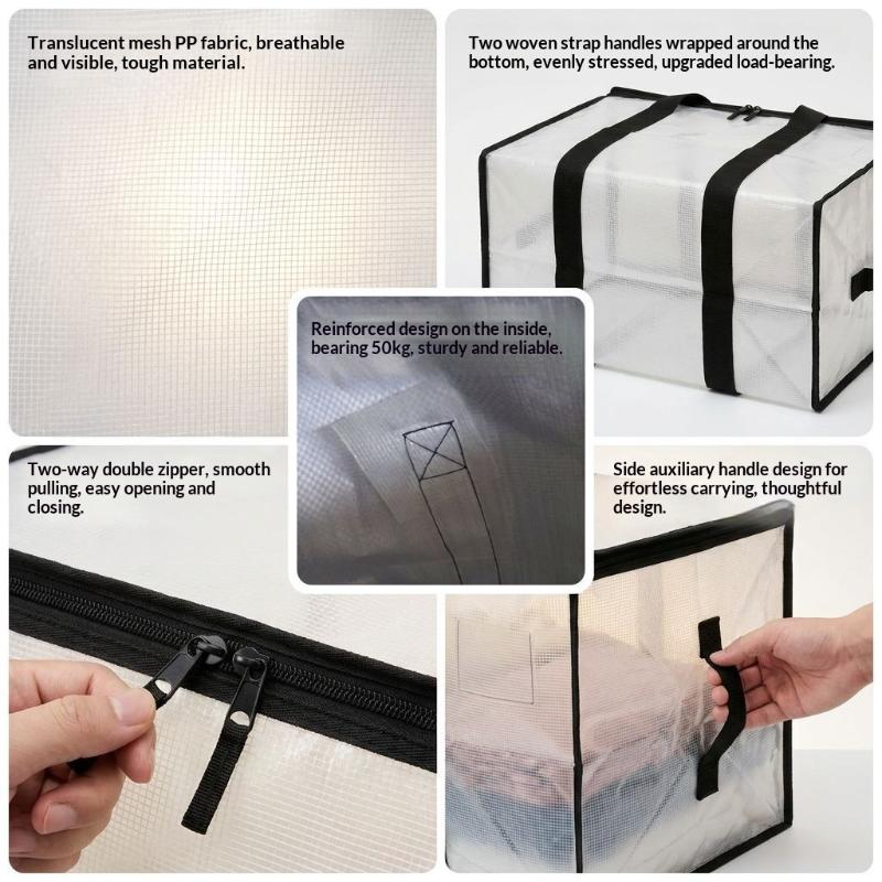 Large Capacity Quilt Storage Bag Transparent Quilt Clothes Sorting Bag Luggage Moving Packaging Bag Special Artifact