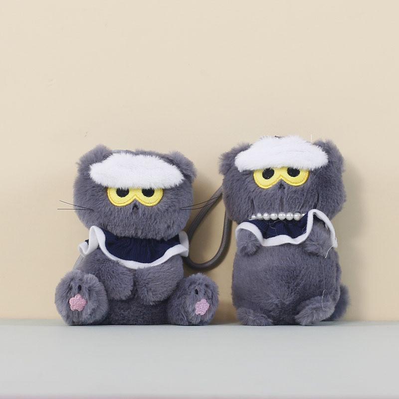 Plush Cat Keychain With Short Pile Fabric Cute Cat Toy For Bag Decoration