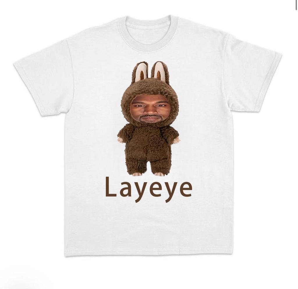 2025 Nowy Spoof Kanye Layeye T-shirt Kreatywny Krótki Rękaw Czysta Bawełna Męski Damski Casualowy T-shirt Top Chłopcy Dziewczęta Moda Męski T-shirt