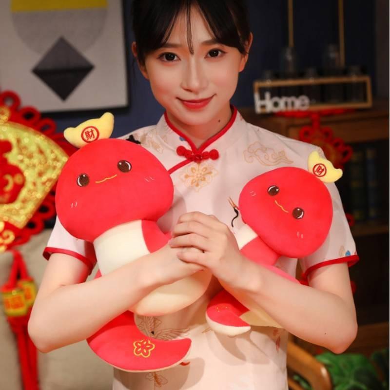 Creative 2025 Year Of The Snake Plush Toy With Ultra Soft Short Fur And Unique Design