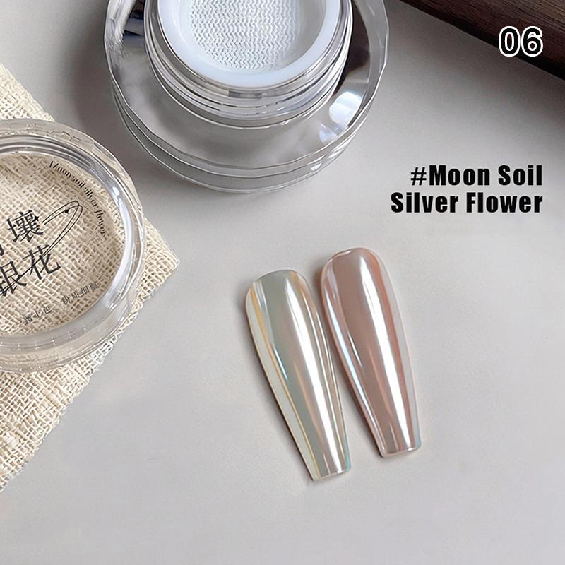 Nail Cushion Holographic Aurora Chrome Powder High-Gloss Fine Mirror Glitter Nail Rubbing Dust For Nail Art Manicure