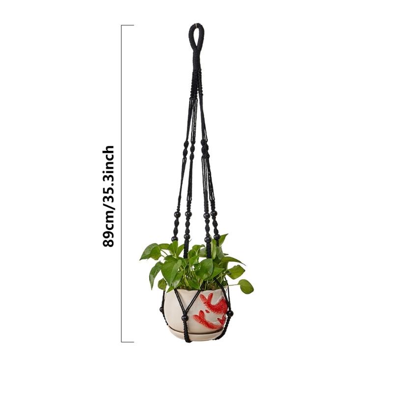 Plantehenger Innendørs Veggmontert Blomsterkurv Bomullstau Blomsterpotter Hengende Planteholdere Hjemmedekorasjoner