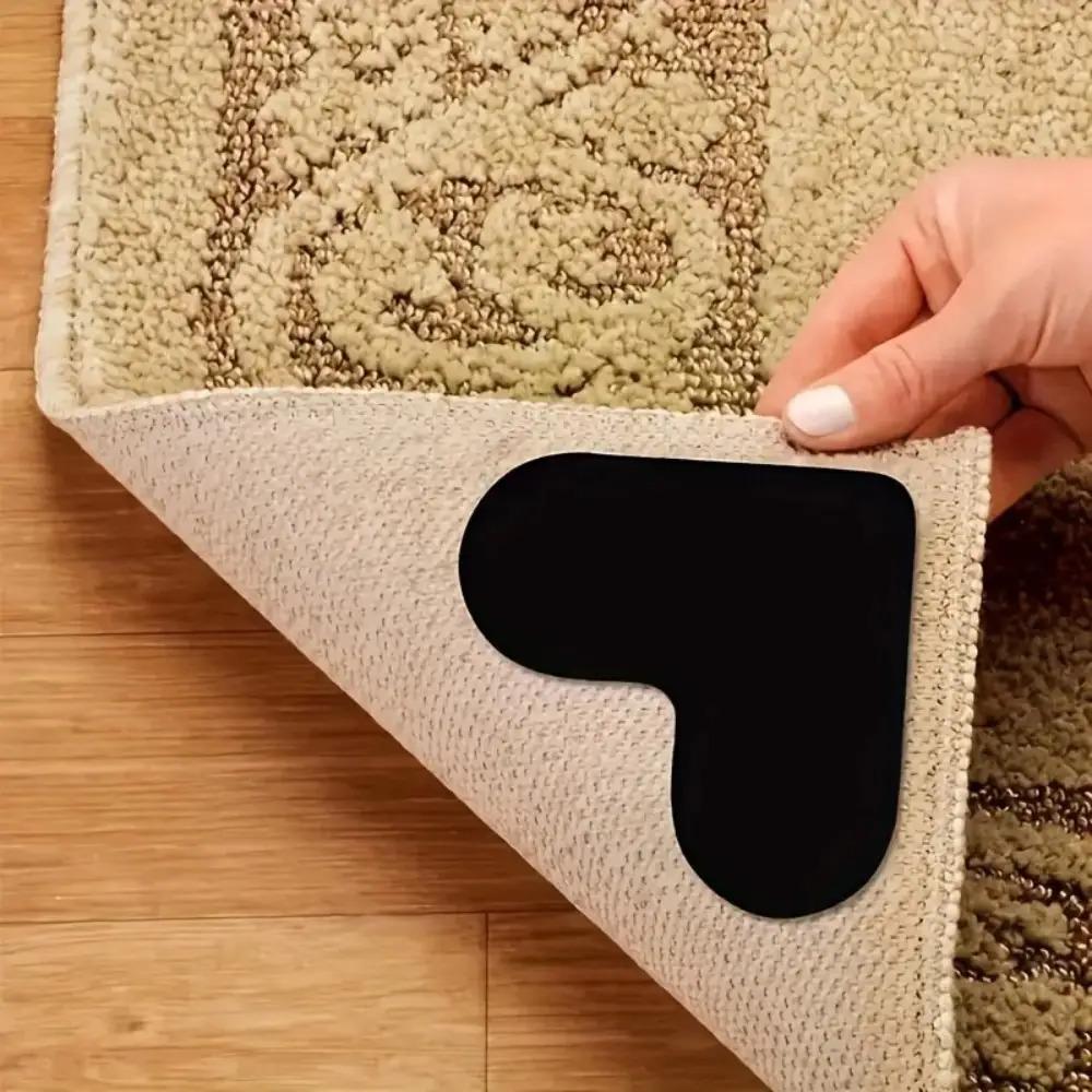 12pcs of Reusable Carpet Stickers, Easy To Wash Non-slip Mats, Prevent Carpet From Moving and Curling, Heart-shaped Design Can Be Freely Cut