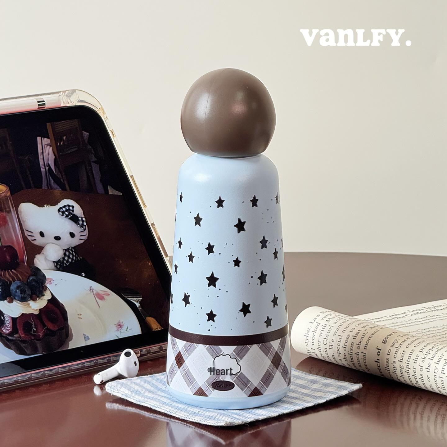 Stylish Stainless Steel Thermos for Girls - Portable Cute Coffee & Water Cup for Study 350ml