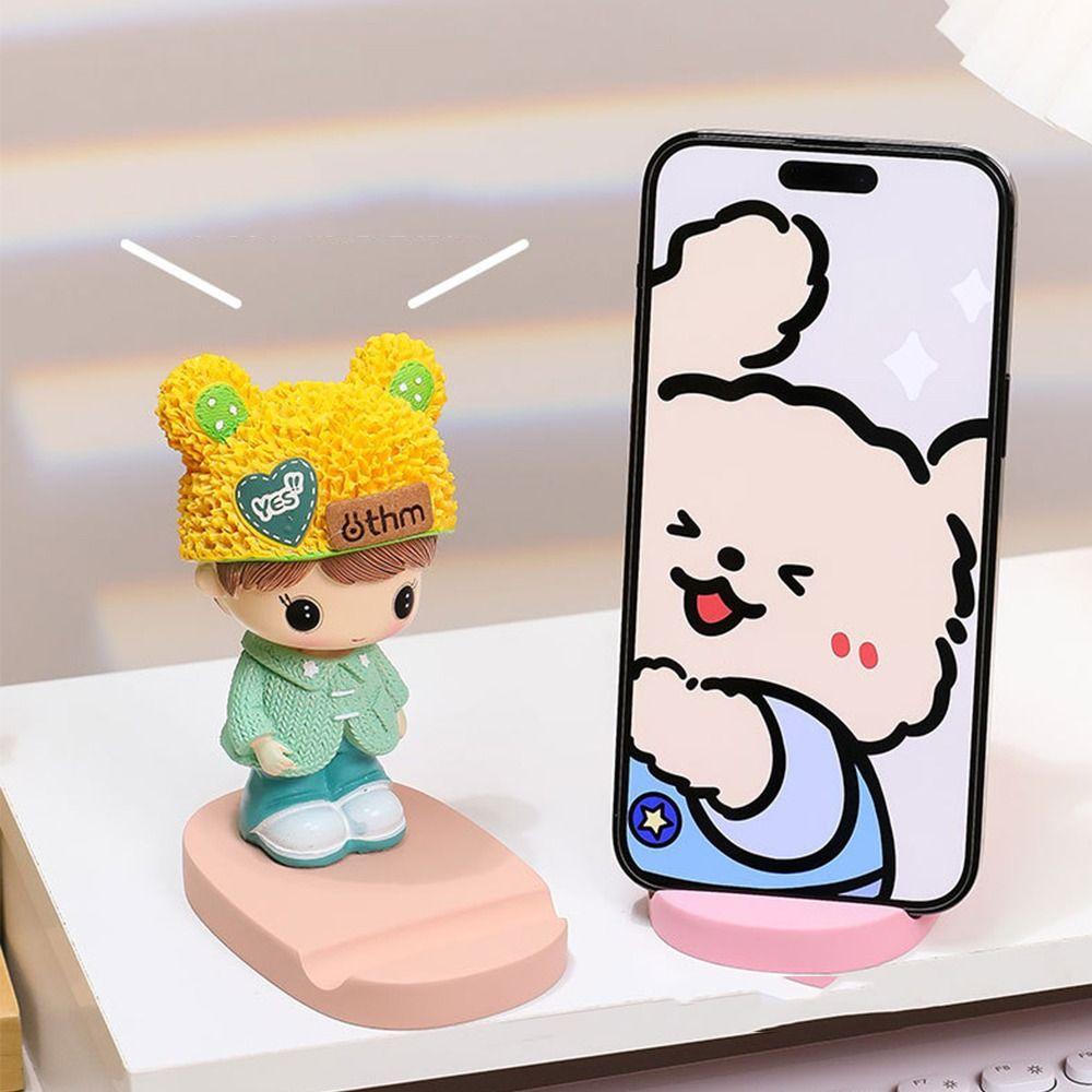 Anti Slip Cute  Mobile Phone Holder Figure Model Cartoon Phone Bracket  Watching Tv