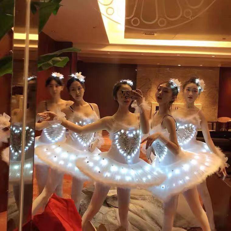 Girls' White Swan Ballet Costume: Princess Dancewear Tutu Skirt for Performances