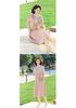 Elegant 2026 Chiffon Dress for Middle-Aged & Elderly Women - 50s Inspired, Tummy Covering, Short-Sleeve Summer Style
