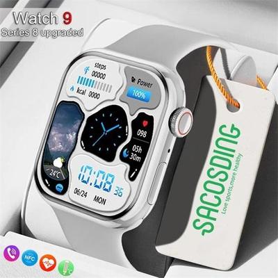 SACOSDING Neue Smart Watch Männer Frauen Für Apple Serie Uhr 9 Immer auf Display Körper Temperatur BT Anruf NFC Smartwatch für Apple Android