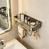 Shower Suction Shelf Wall Basket With Drainage Holes Shower Basket Suction Cup With Hooks And Towel Bar For Home Kitchen Pantry