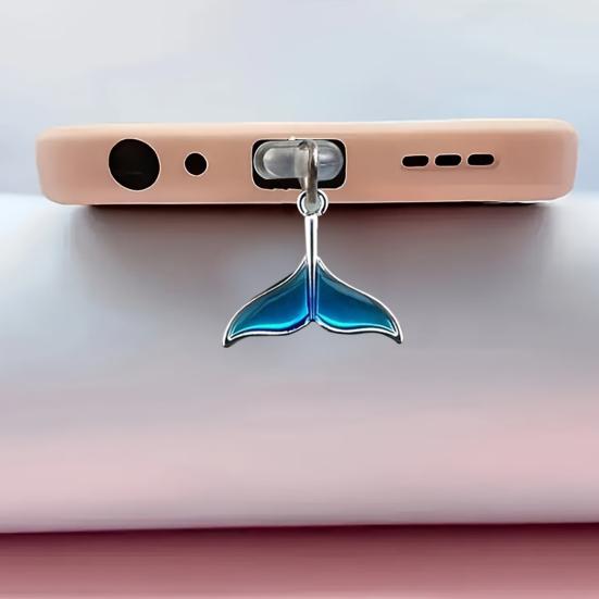 Tappi antipolvere per cellulare in silicone riutilizzabili a forma di coda di sirena, proteggi porta di ricarica per iPhone per Samsung Type-C, accessori alla moda, regalo