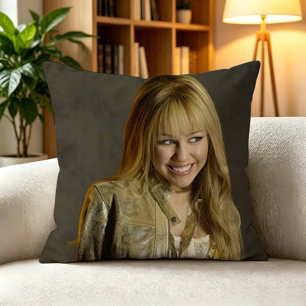 TTeen Series Hannah Montana Pop Star Pillow Case Square DoubleSided Sofa Cushion Cover Bedroom Bedside Pillow