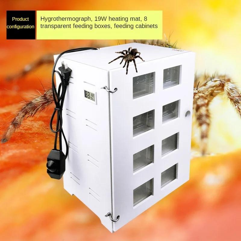 Pet Reptiles Acrylic Feeding Box Terrarium 4 Layers Breeding Tank Insect Lizards House Drawer with Hygrometer Heating Pad Cage