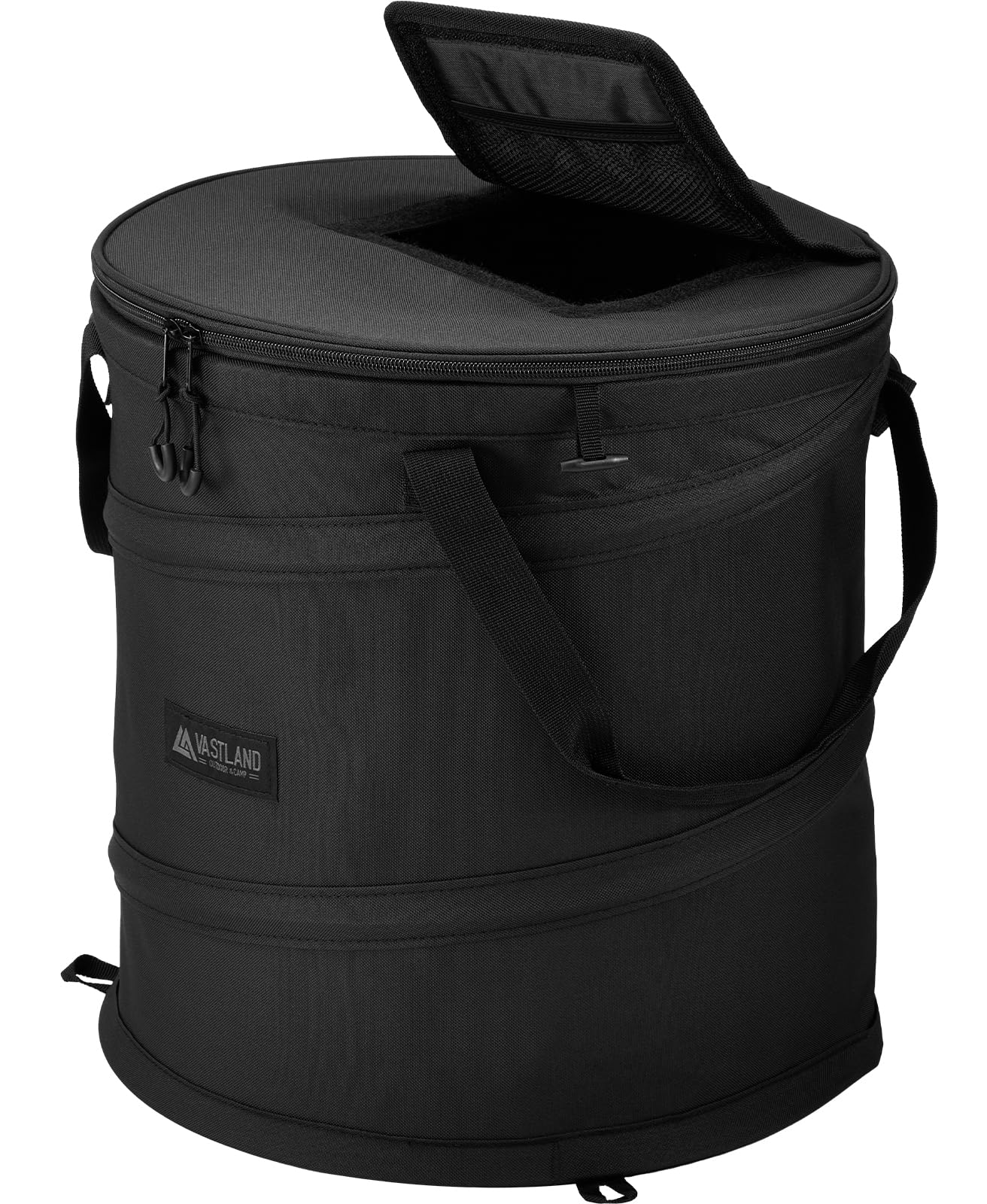 

VASTLAND Всплывающее мусорное ведро, Вместимость 40 л, Черное, Складное, Мусорное ведро для кемпинга, Для улицы