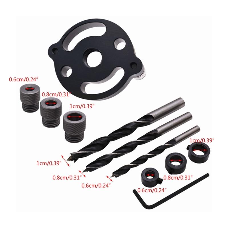 Self Centering Doweling Jig, Self Center Dowel Jig Handheld Drill Guide for Straight Holes Hole Puncher Locator 6/8/10mm