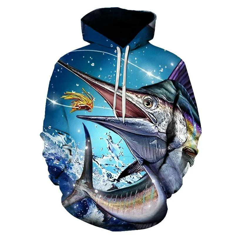 New 3D Printing CARP Fishing Pattern Hoodie Outdoor Fish Hunting Men's Sweatshirt Fashion Plus Size sudaderas tops