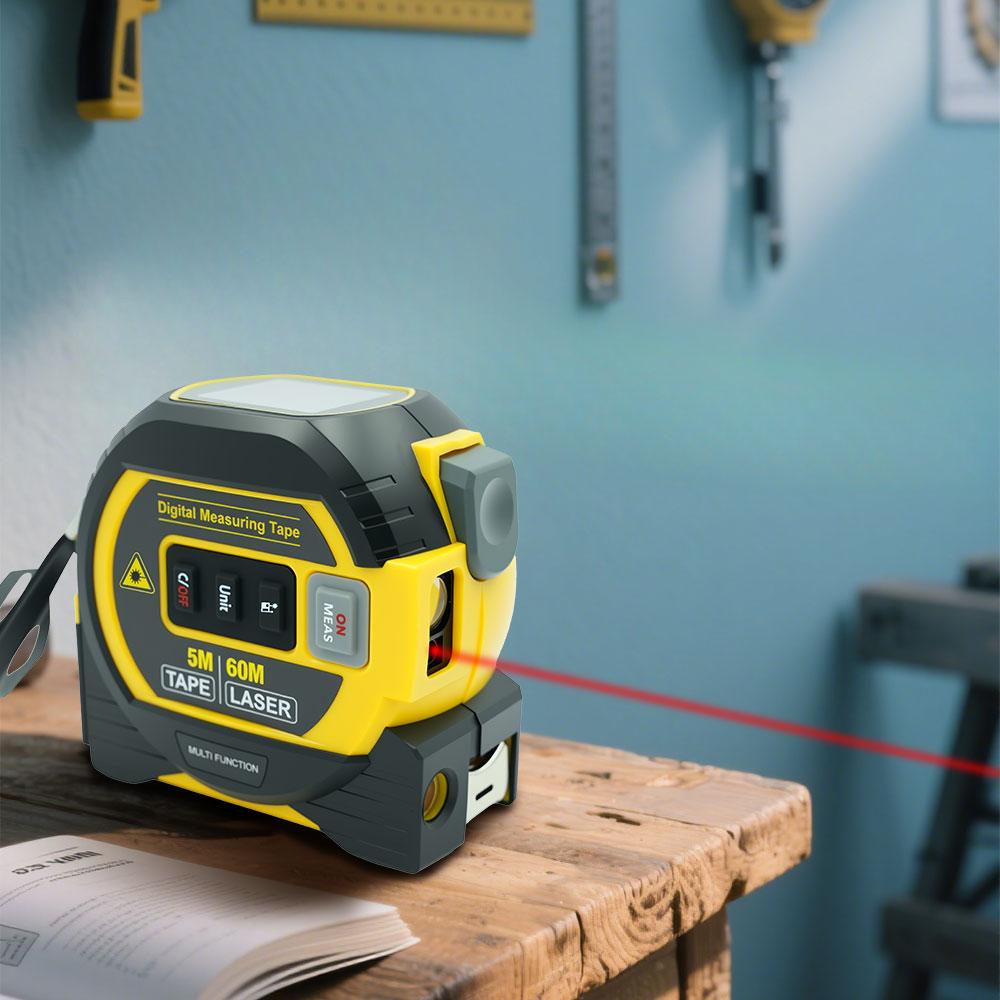 New Laser Tape Measure 3 In 1 Digital Tape Measure High Precision Laser Rangefinder Steel Tape Measure High Elasticity
