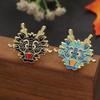Chinese Zodiacs Shape Brooch Dragon Totem Lapel Pins Jewelry for Women Animal Themed Breastpin Stylish Accessory