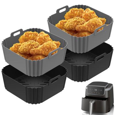 Σιλικόνη για Φριτέζα Αέρα Δίσκος Τετράγωνος Δίσκος Ψησίματος Φριτέζας Αέρα Επαναχρησιμοποιούμενο Επένδυμα Φριτέζας Αέρα για Κουζίνα Ψήσιμο Αξεσουάρ Μαγειρικής Κουζίνας