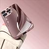Luxury Pink Lines Pattern Metallic Tempered Glass Phone Case For iPhone 11 12 13 14 15 16 17 Pro Max 15 14 Plus 17 Air 16E Cover
