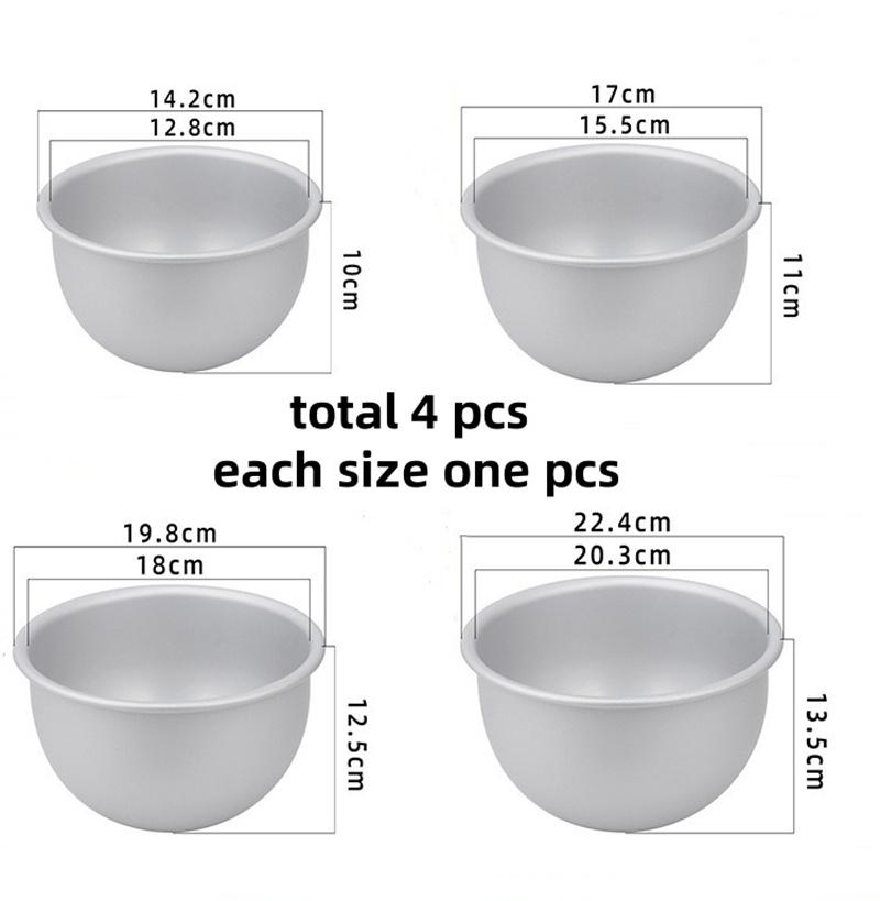 4pcs or 2 Pcs Set Round Bath Bomb Molds Aluminum Alloy Ball Sphere Bath Bomb Mold Cake Baking Pastry Mould DIY Bathing Tool