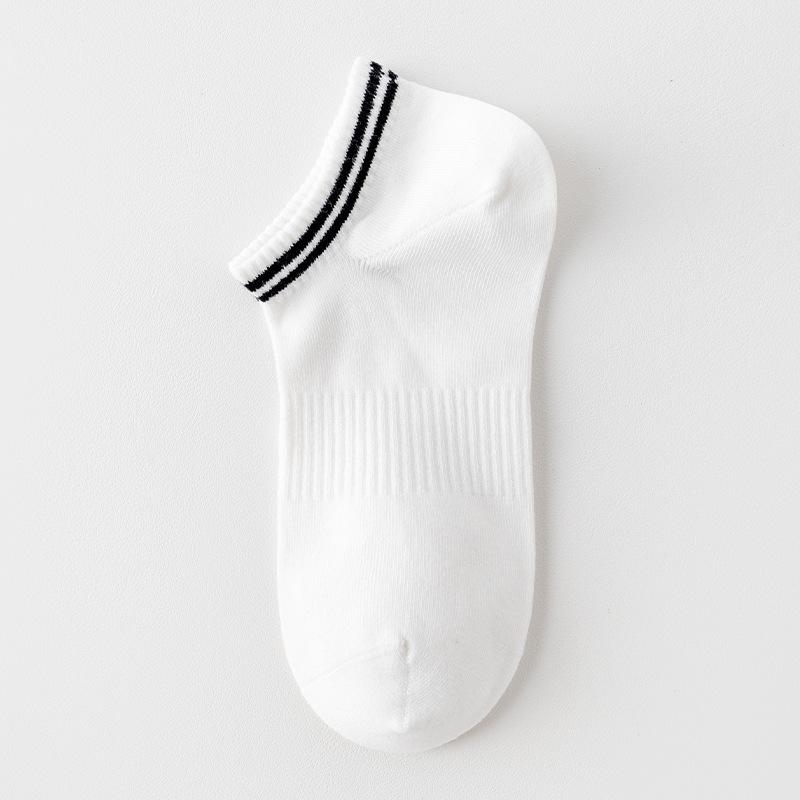 

Boat Socks, Pure Cotton Socks for Women, Thin Striped Sports Right-angle Socks for Ms. Xia, Boneless Short Socks for Women 1 pair білий