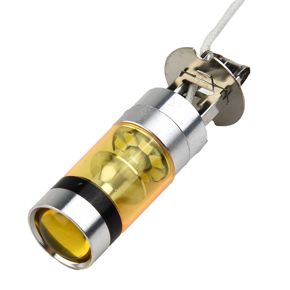 Yellow LED Lights 12-24V Aluminum Alloy 4300K Replacement H3 100W 2828SMD