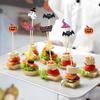 100 Stück Halloween Party Fruchtspieße Einmalig Zufällig Kürbis Geist Cocktailspieße Halloween Kuchen Dekoration Bambusspieße