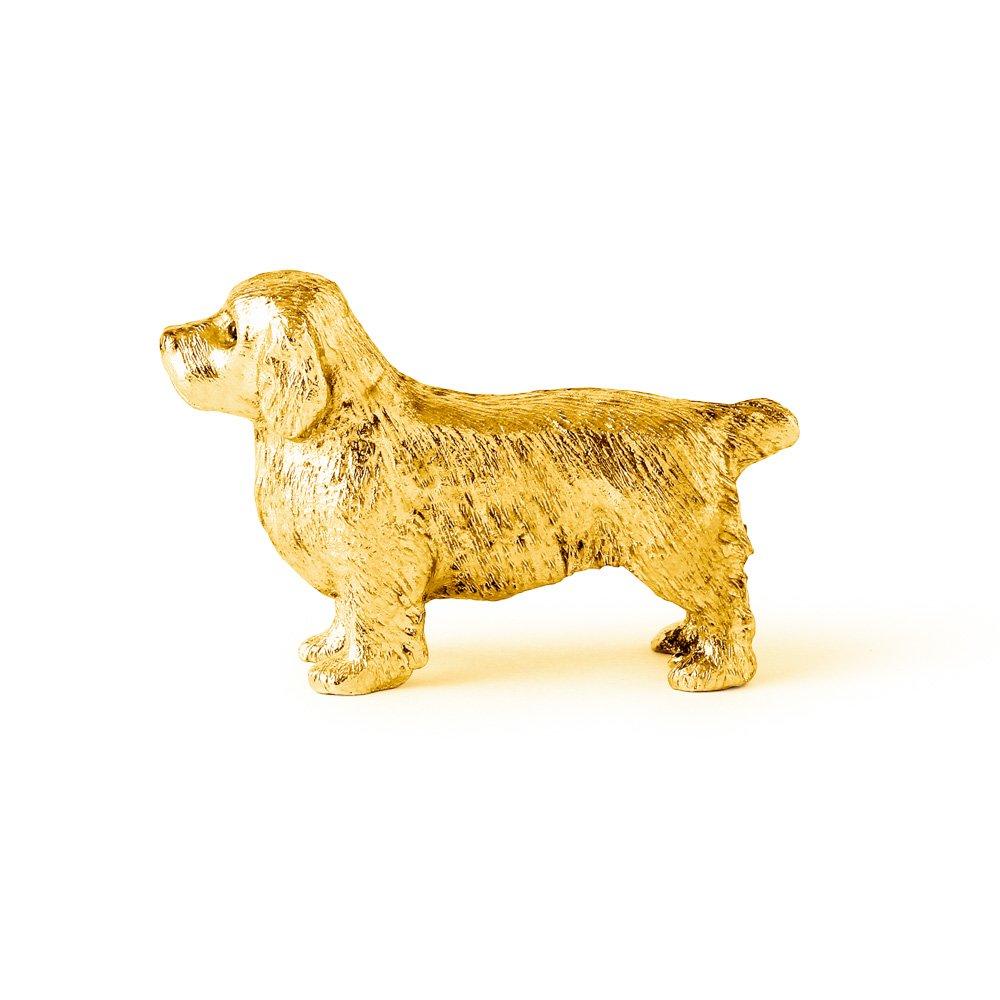 Clumber Spaniel, 22 Karat vergoldet, hergestellt in England, Kunst-Hundefiguren-Kollektion