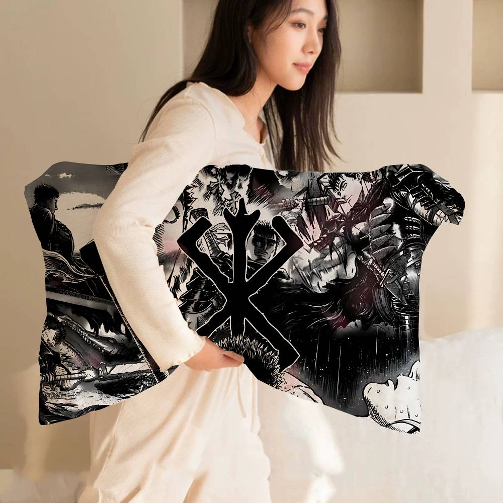 Classic Dark Anime B-Berserk Pillow Towel Made Of Polyester Non-slip Cartoon Style Breathable Washable Pillowcase For Home Use