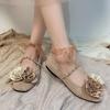 Fairy Tale Style Shoes Woman Eternal Rose Flower Ballet Flats Ladies Autumn Sweet Ribbon Tie Leg Chain Mary Janes Lolita Loafers