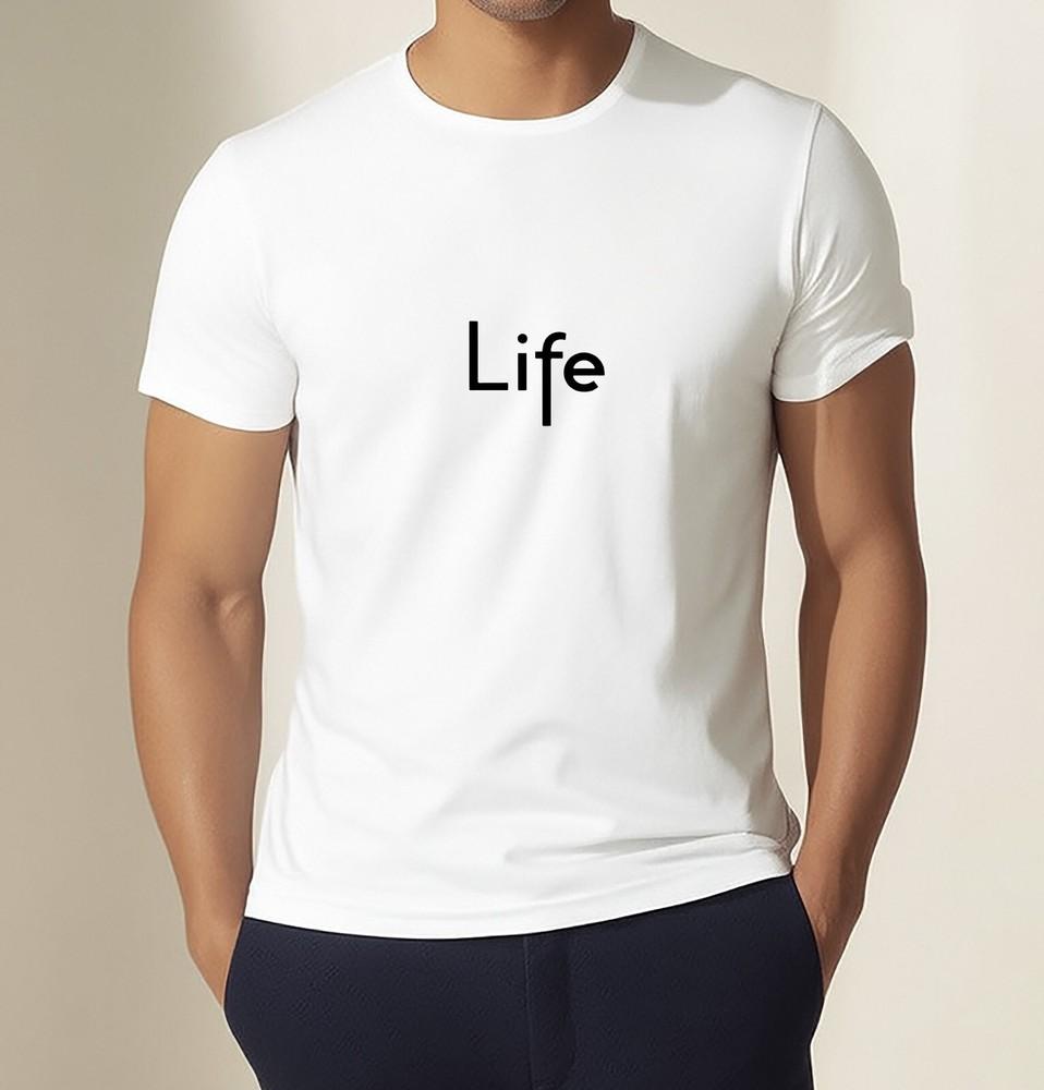 Life Minimalist Black Text T-Shirt Simple Inspirational Graphic Tee Unisex Shirt Unisex T-Shirt