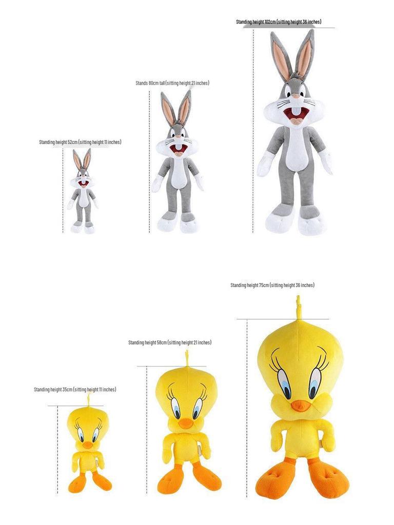Hot-Selling Internet Celebrity Bugs Bunny & Duck Plush Pillow Doll - Large Trendy Toy