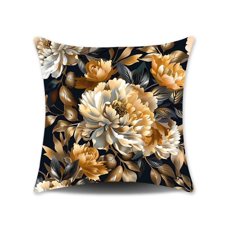 Natural Floral Print Throw Pillow Cover - Spring Design for Sofa, Bedroom, or Gift