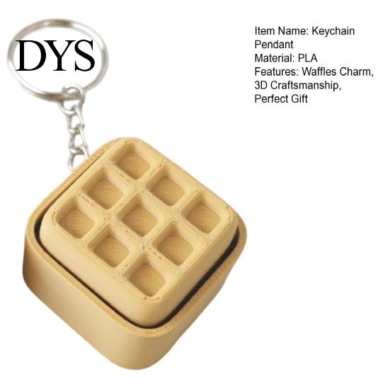 Window Ornament Keychain Pendant, Decorative Mechanical Balance Figurine, 3D Printed Stress Relief Fidget Toy Toy, Waffles Charm Desktop
