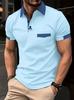Men Simple Color Block Pocket Printed Polo Shirt