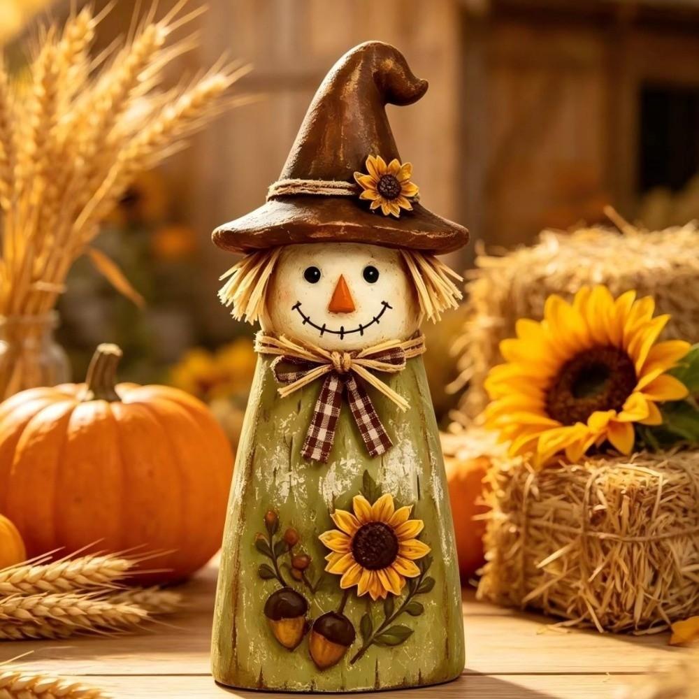 Tabletop Wooden Scarecrow Decor Wooden Material Halloween Table Decorations Autumn Decoration