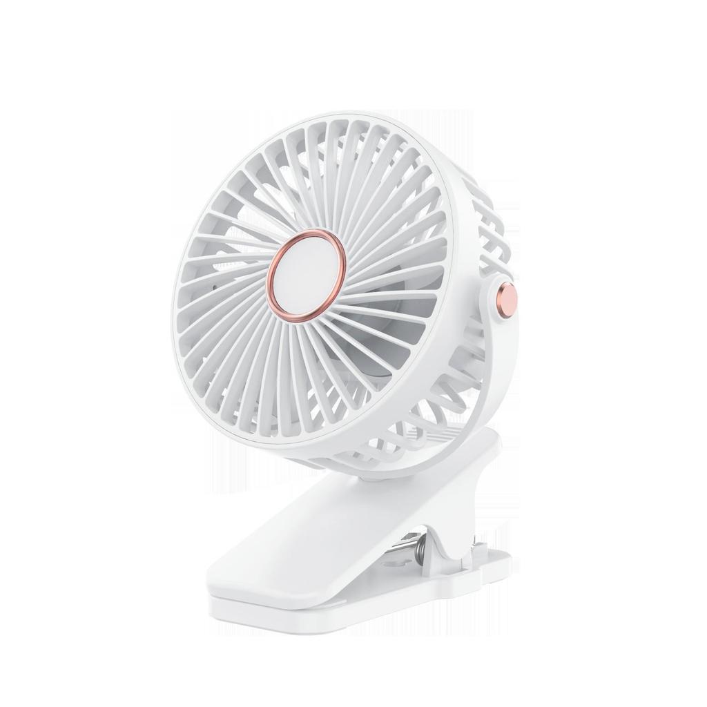 Portable Rechargeable Silent Clip Fan for Bedside, Stroller, or Desk - High Wind Power