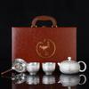 Year of the Dragon Sterling Silver 999 Teapot: Pure Handmade High-End Gongfu Tea Set Souvenir