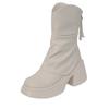 Huge good-looking thick-soled heightened medium tube Martin boots, autumn and winter piled huge comfortable thick high-heeled Martin boots
