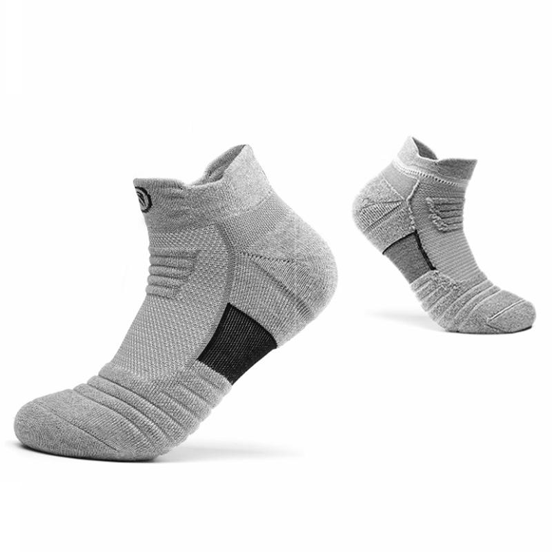 3 Pairs Sports Socks For Men Thickened Towel Bottom Outdoor Running Basketball Socks Low Cut Socks Sweat-absorbent Breathable