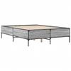 Bed Frame in Grey Sonoma 120 x 190 cm Made of Engineered Wood and Metal