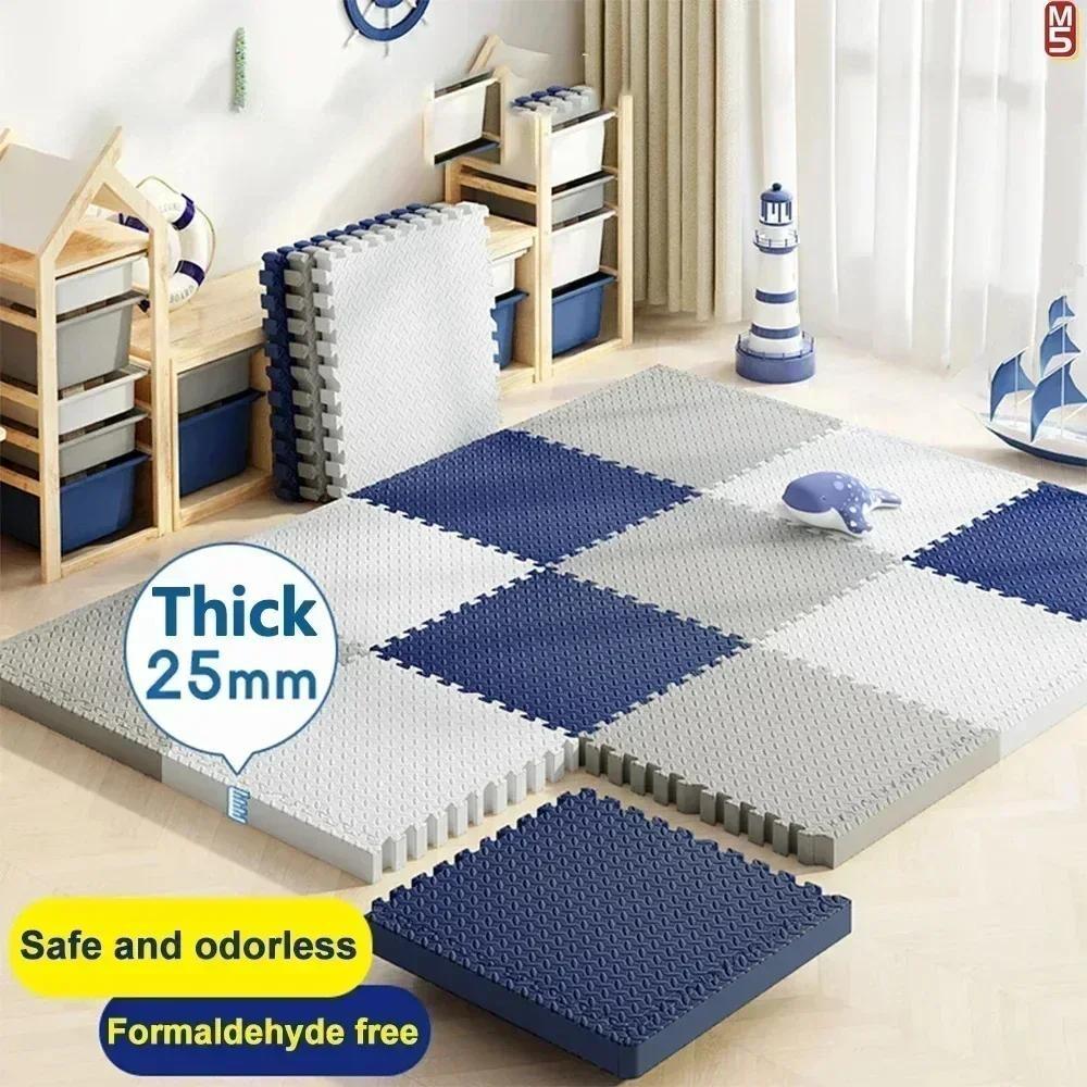 8 stk/2,5 cm tykk sklisikker baby krabbematte lydisolert puslespill treningsmatte for barnerom og miljøvennlig puslespillmatte