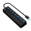 7-Port USB 3.0 Hub 5Gbps High Speed Data Transmission USB Splitter For Laptop
