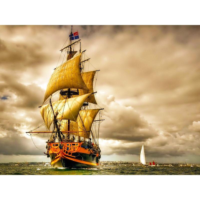 New 5D DIY Diamond Painting Sailboat Diamond Embroidery Sea View Cross Stitch Full Round Drill Home Decor Manual Art Gift